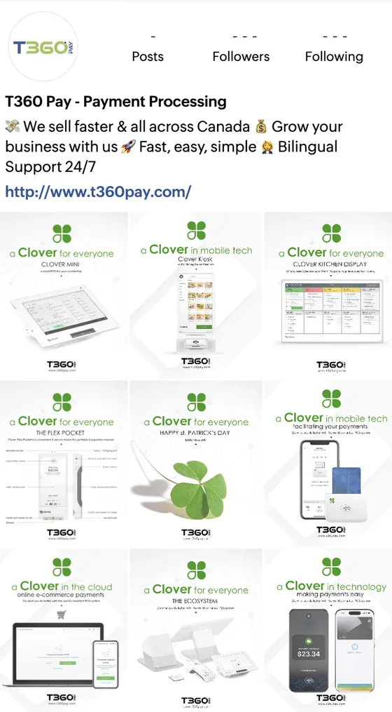 T360 Pay social media on a phone
