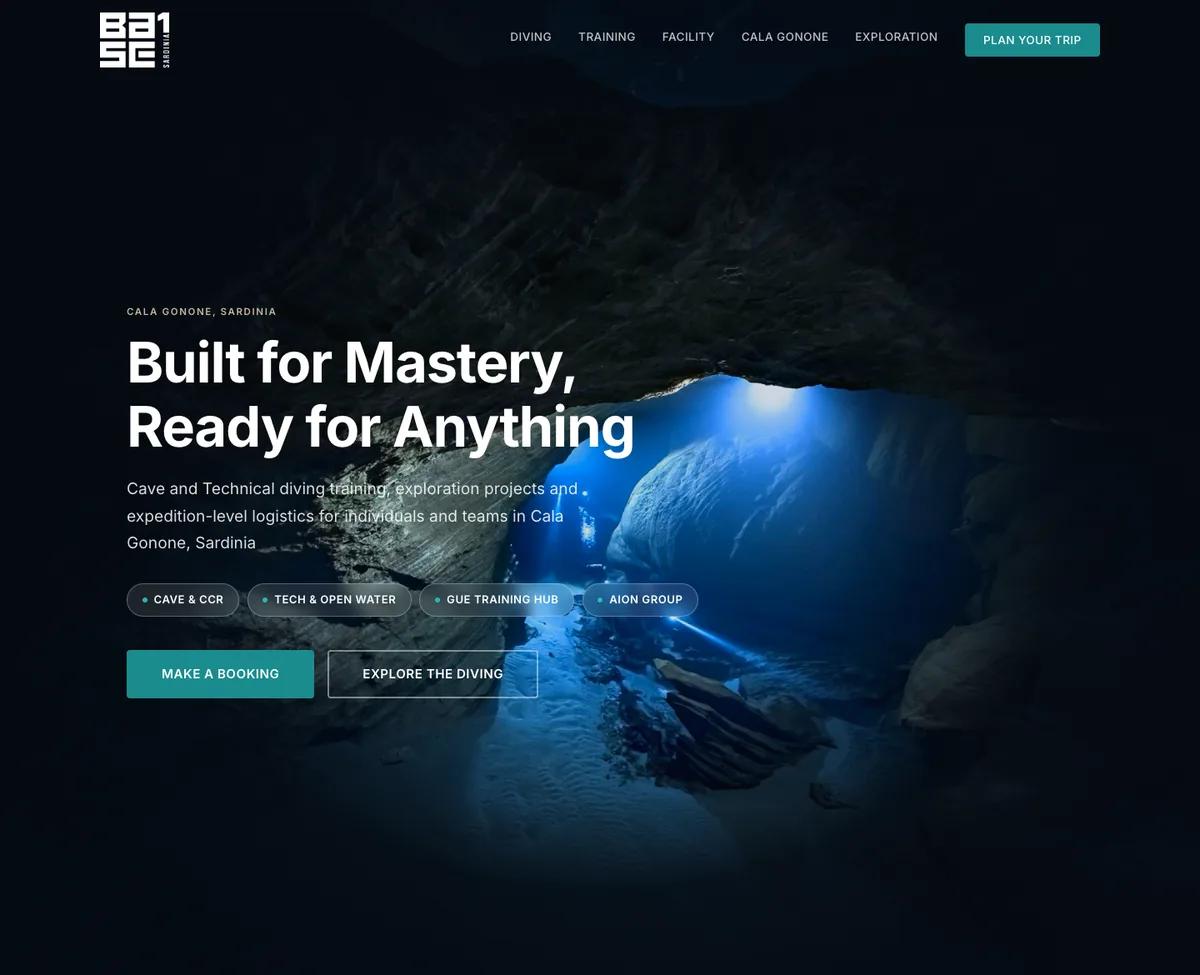 Base One website on a laptop