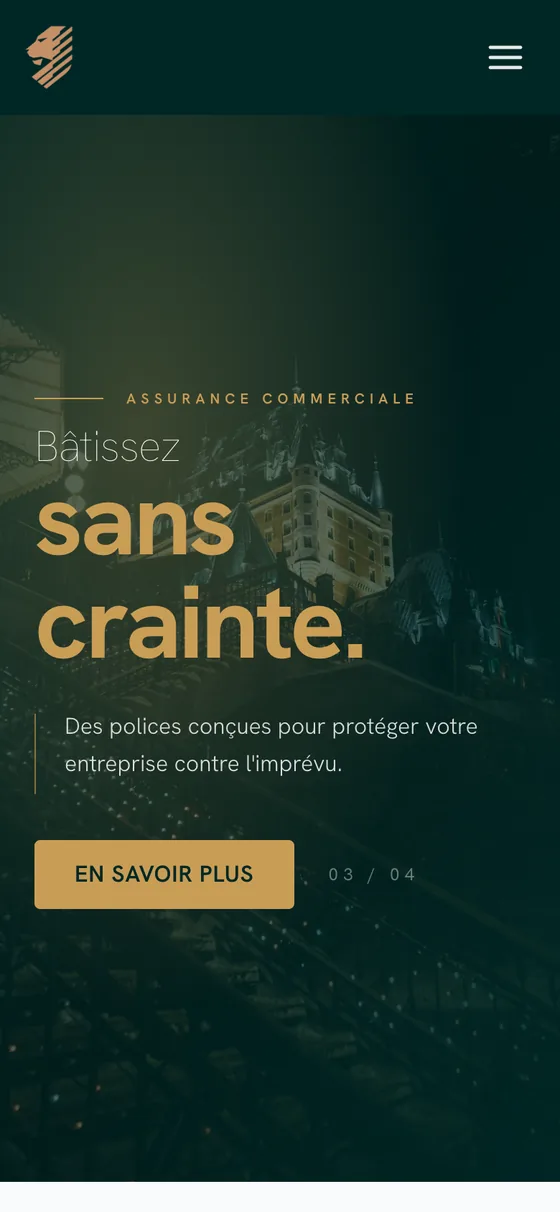 Groupe Élite Assurance website on a phone