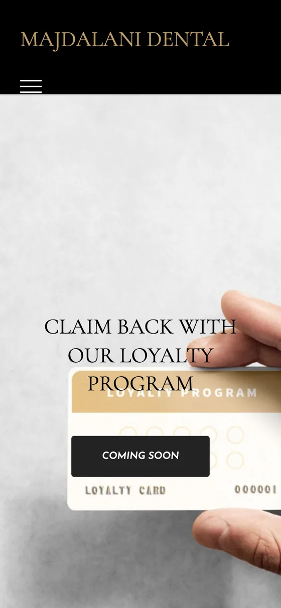 Majdalani Dental website on a phone