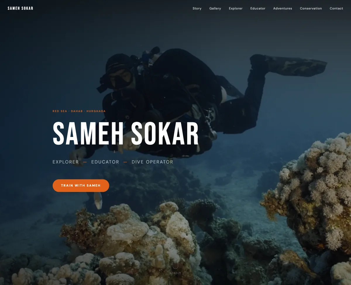 Sameh Sokar website on a laptop