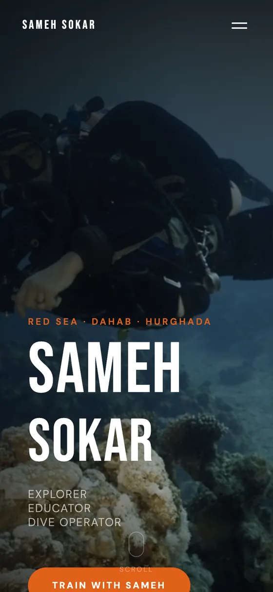 Sameh Sokar website on a phone